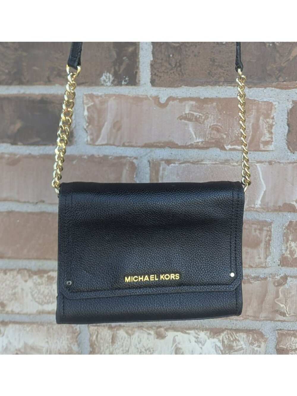 Michael Kors Hayes Small Clutch Convertible Crossbody Black 35F8GYEC1L